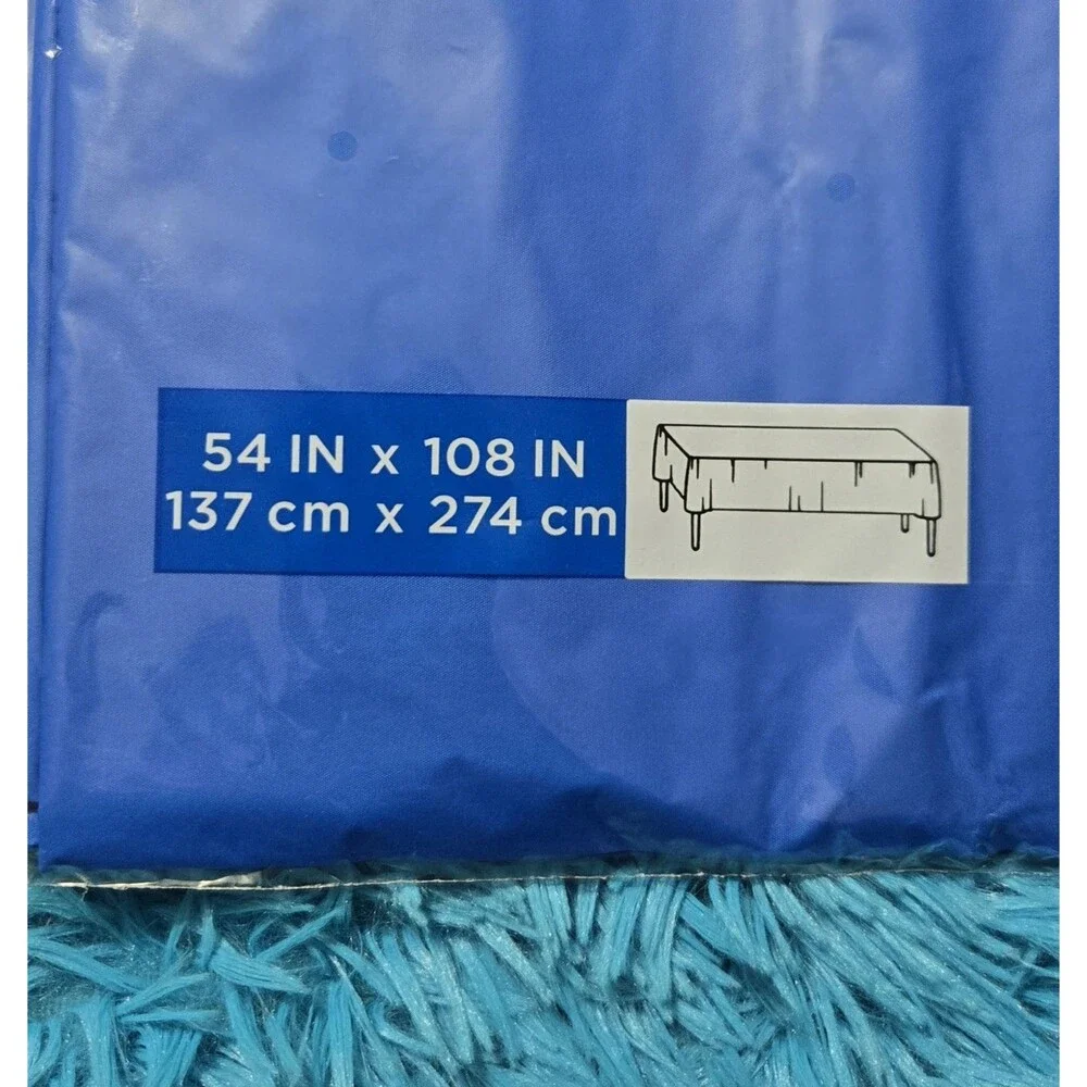 321 Party! 2-3ct Packs Blue Plastic  Reusable Tablecover 54 x 108 Rectangular